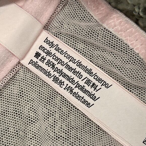 Victoria's Secret Push Up Bra Womens 36B Racer Back Front Clasp Pink Lacy Sexy - Picture 7 of 8